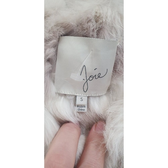 Joie Toshi Rabbit Fur Chevron Jacket Size S - Picture 8 of 12